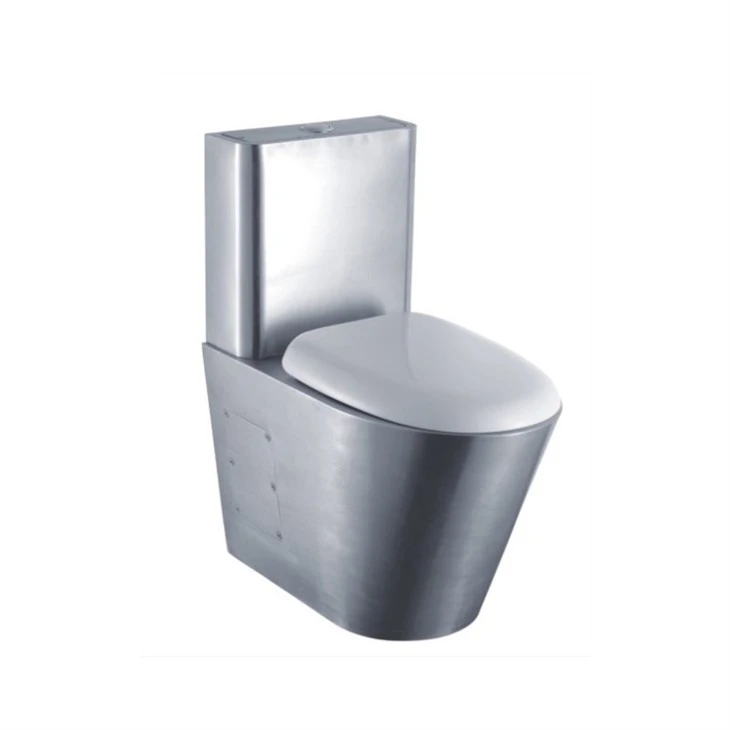 Stainless Steel Siphon On-Floor Security Toilet